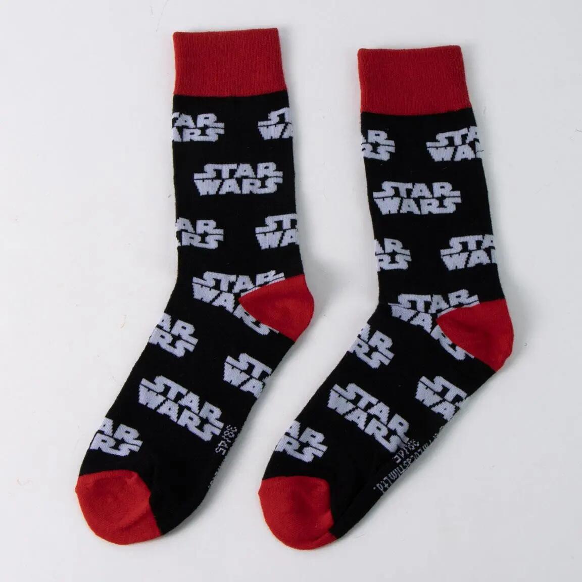 Star Wars Socken für Erwachsene, weiche und atmungsaktive Baumwolle, Schwarz 2/7