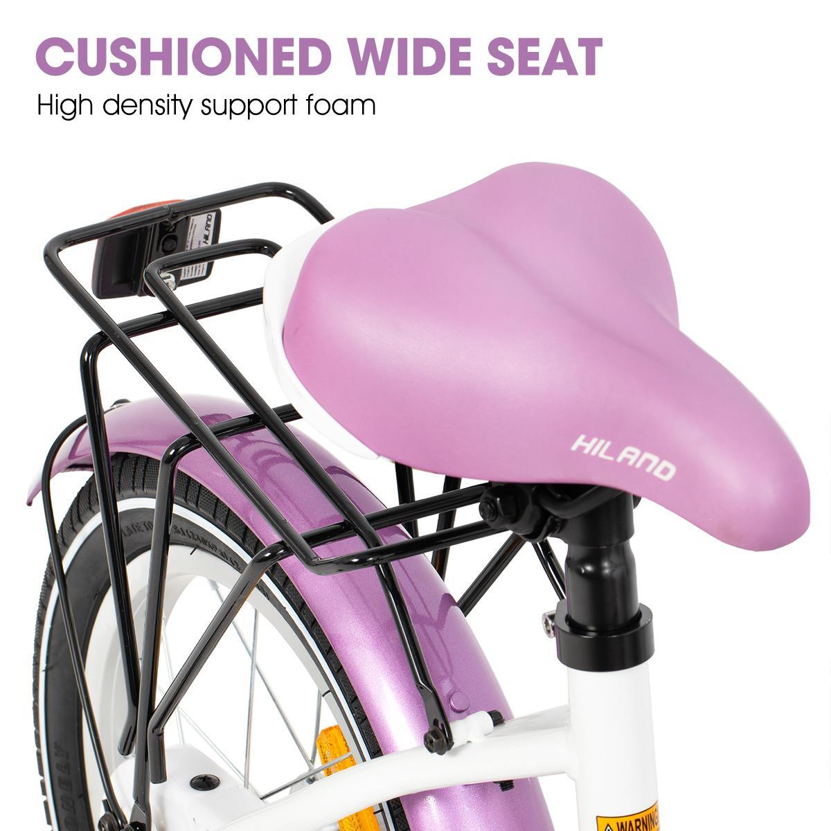 Fille vélo vélo enfant 12/14/16", roulettes, double frein, porte-bagages 5/6
