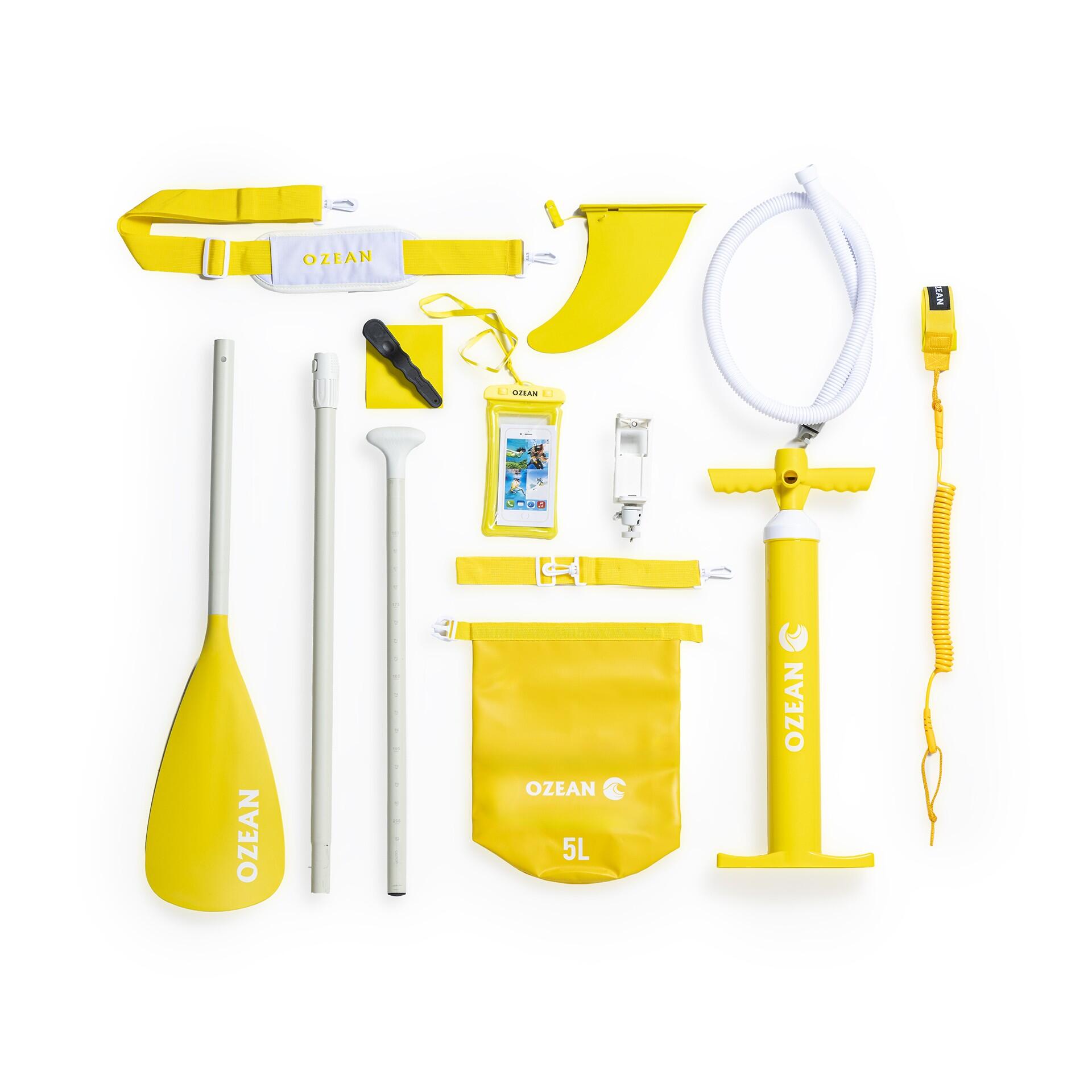 Prancha SUP OZEAN 305 cm insuflável - Paddle + 11 acessórios Amarelo 5/8