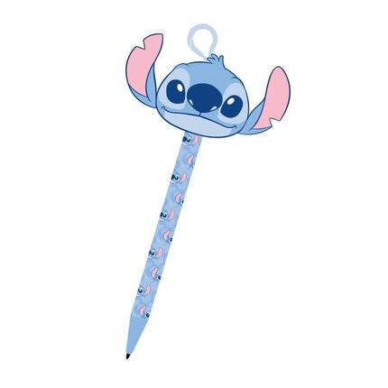 Stitch-Kugelschreiber für Kinder mit Schlüsselanhänger und blauem Plüschtier