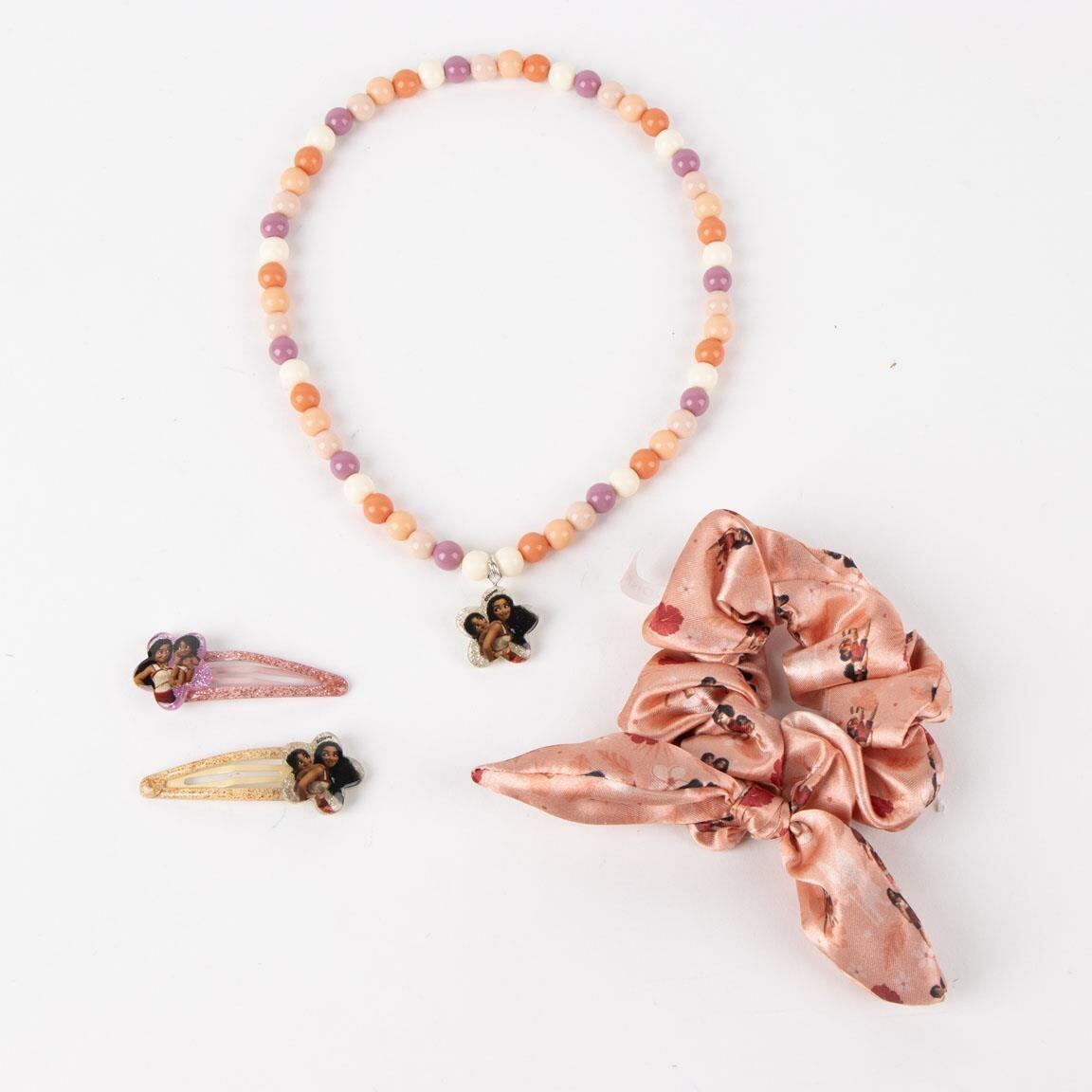 Vaiana 2 Kinder-Haaraccessoire-Set mit korallenfarbenem Satin-Haargummi 2/3