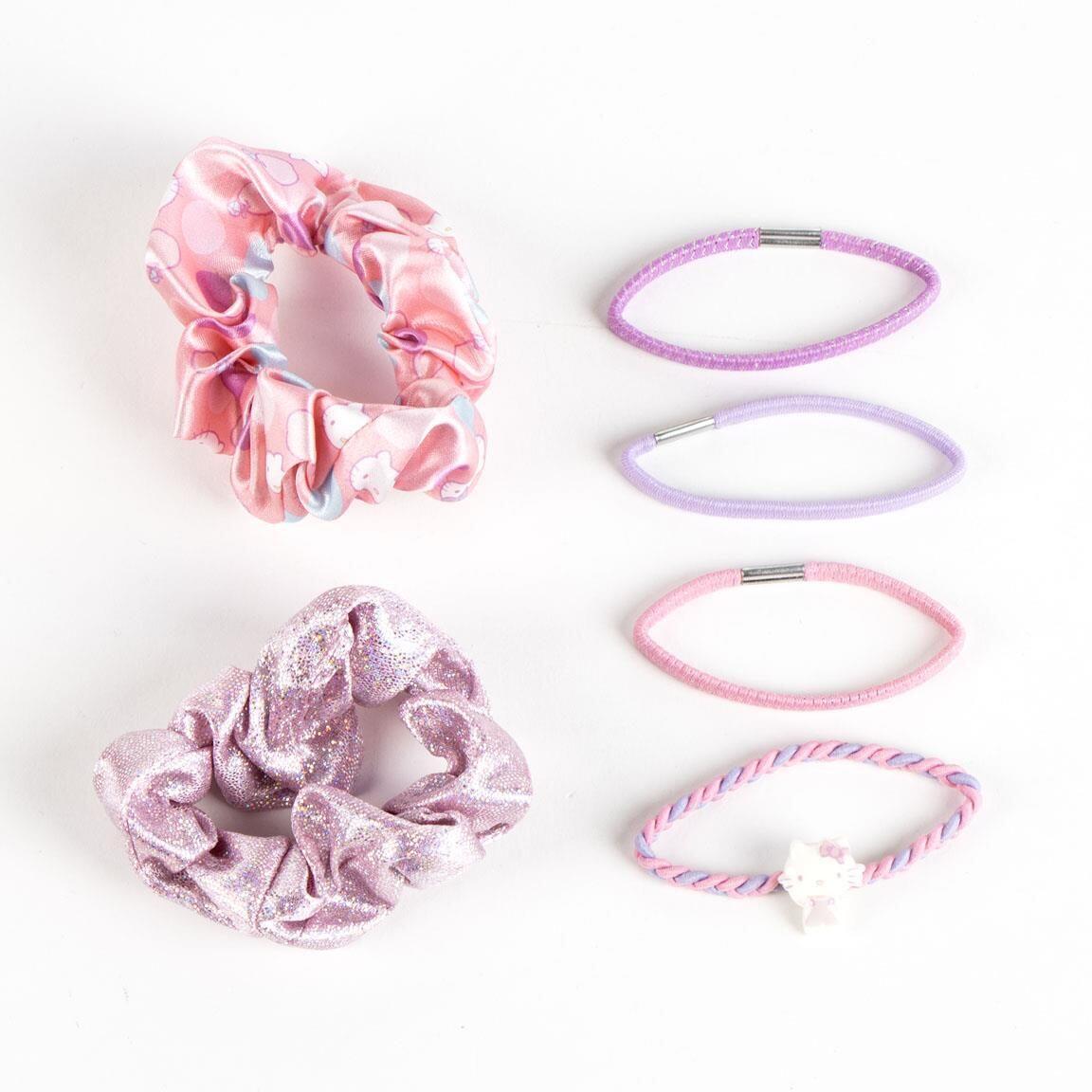 Ensemble d'accessoires pour cheveux Hello Kitty roses pour enfants avec 3/4