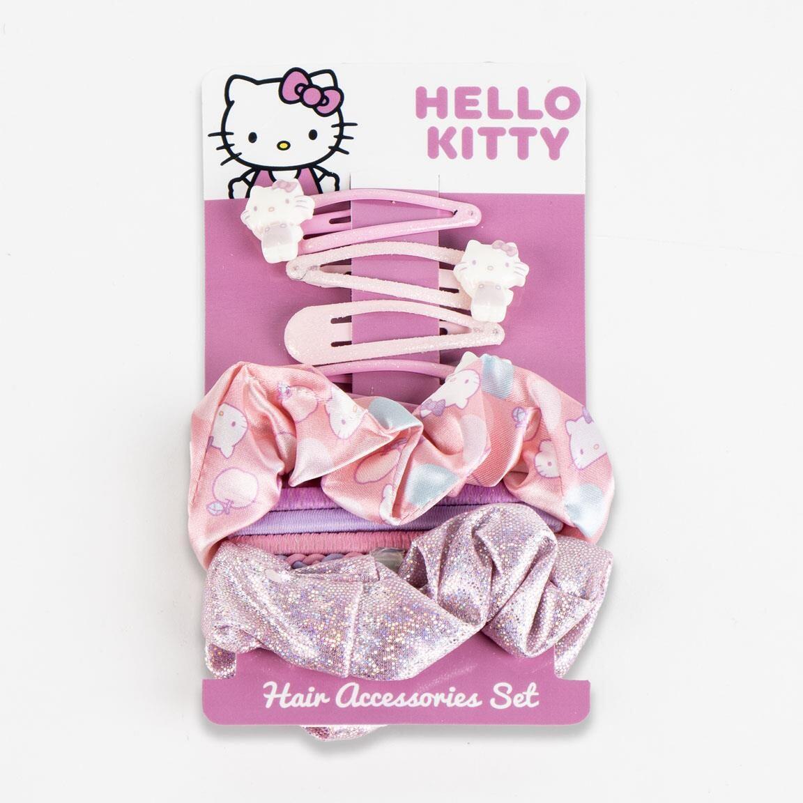 Ensemble d'accessoires pour cheveux Hello Kitty roses pour enfants avec 2/4