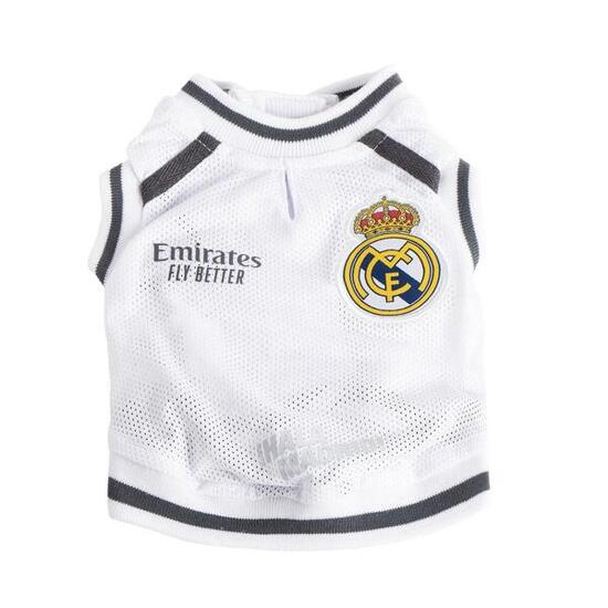 Real Madrid T-Shirt mit weißem Hund, ärmelloses Jersey aus weichem Stoff