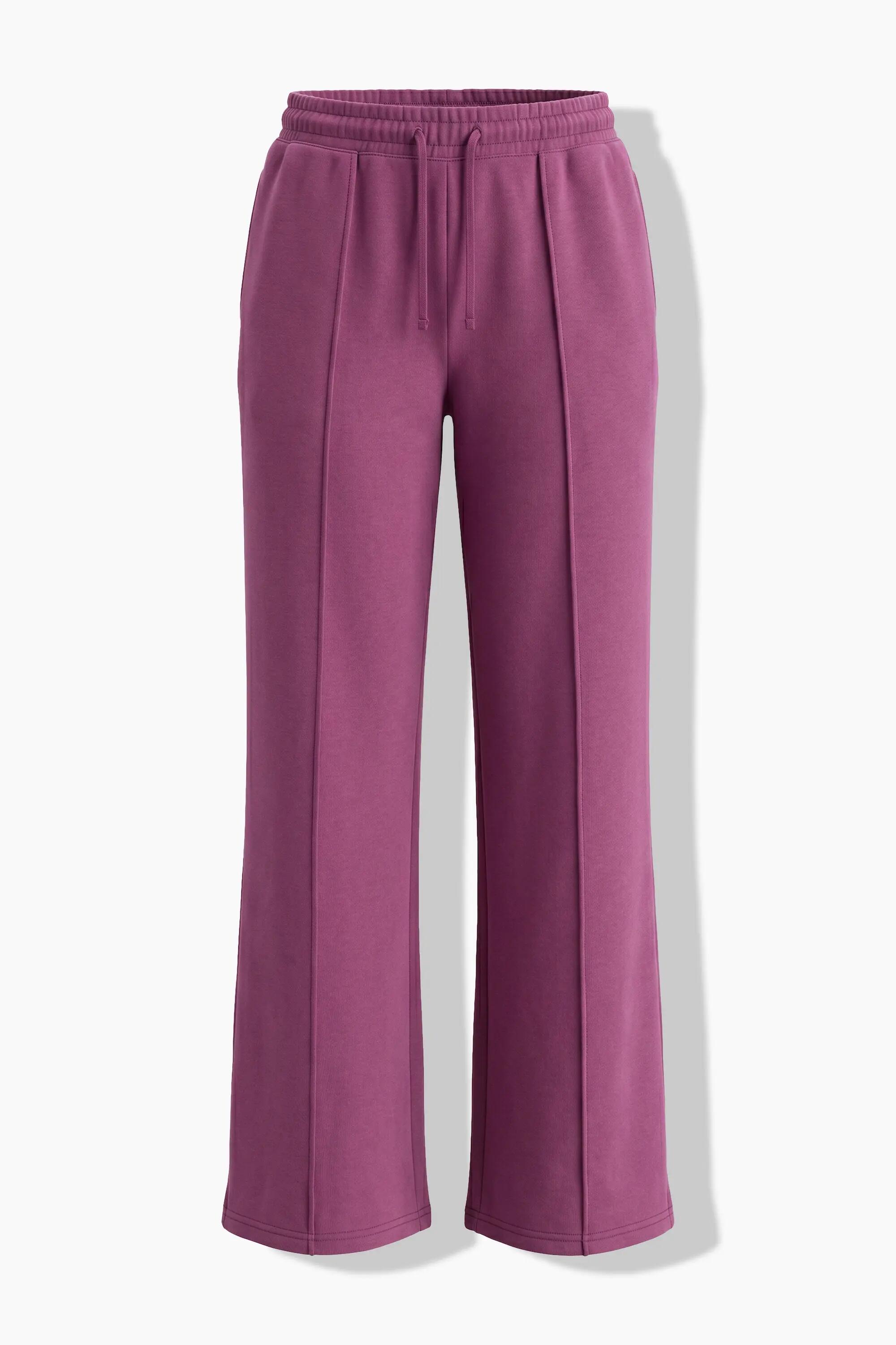 Femme Pantalon de jogging large à taille élastique et passepoil 6/11