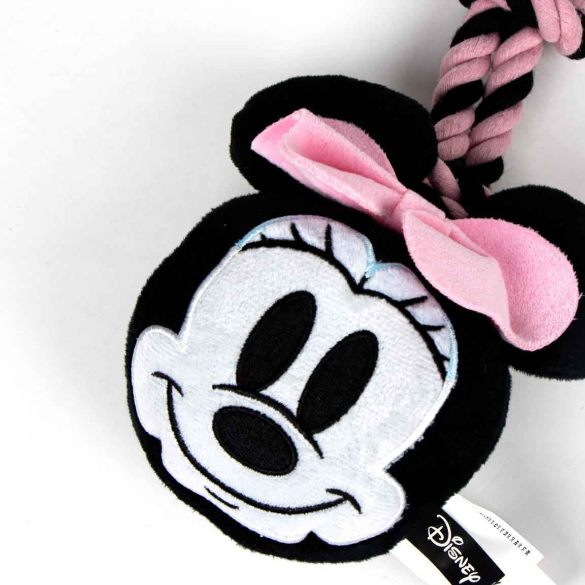 Minnie Mouse Hunde-Zahnspange, weich gewebt mit rosa und schwarzen Knoten 4/4