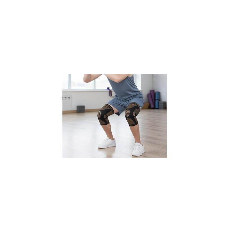 Genunchiera elastica Copper pentru sporturi dinamice, orteza articulatii