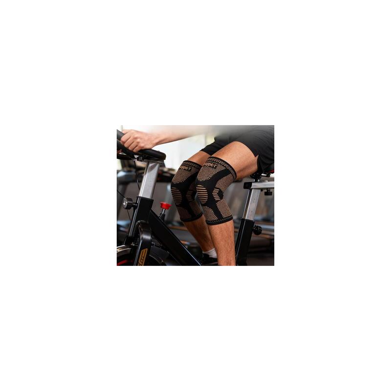 Genunchiera elastica Copper pentru sporturi dinamice, orteza articulatii