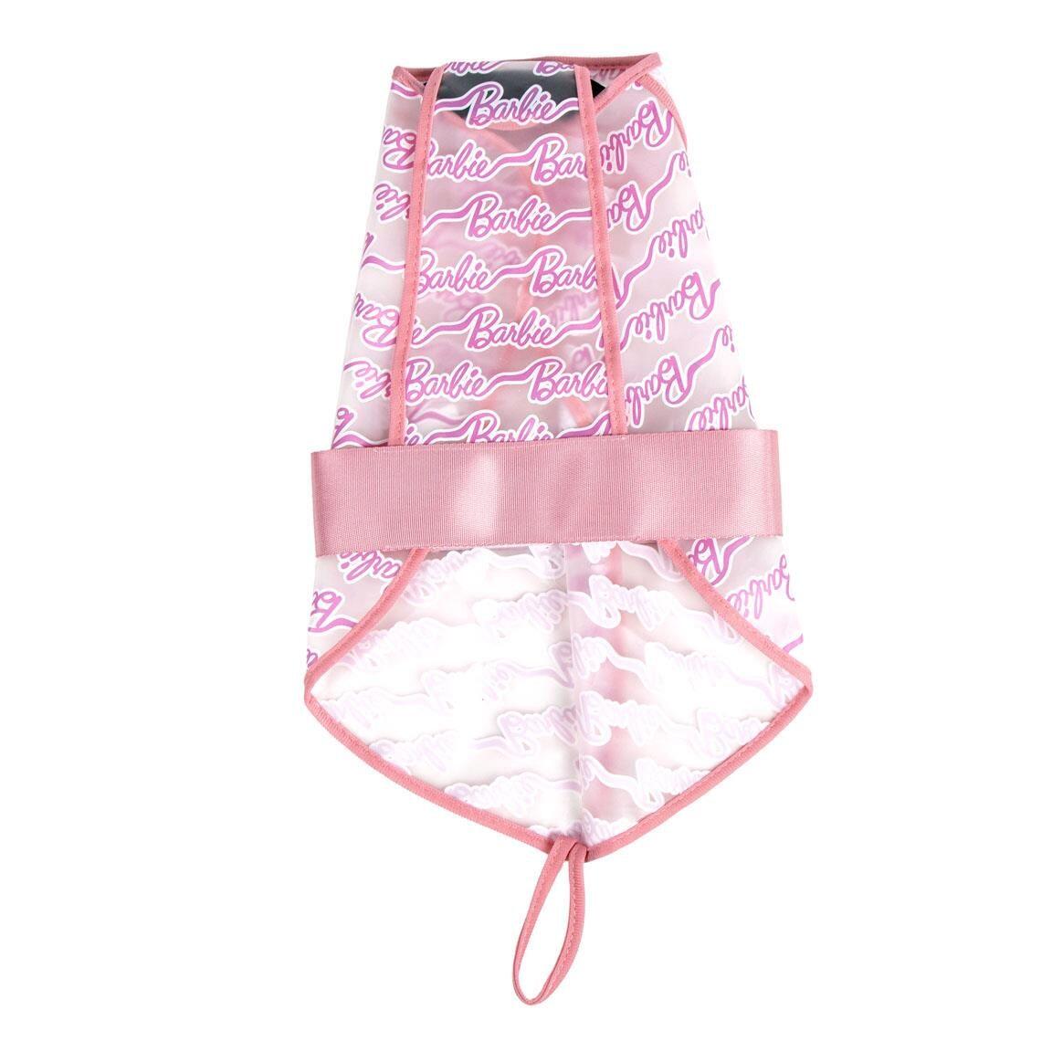 Imperméable ajustable pour chien Barbie en EVA, imprimé logo rose 3/5