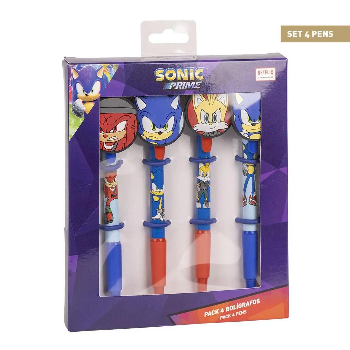 4er-Pack Sonic Prime Kinderstifte mit mehrfarbigen 3D-Figuren 1/4