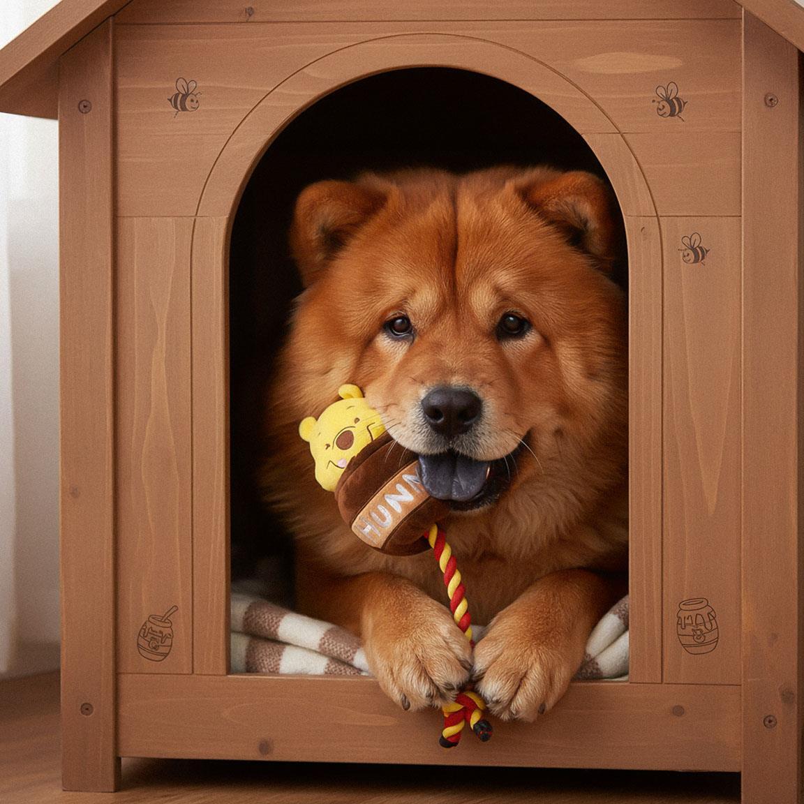 Juguete para Perro Winnie The Pooh, Cuerda Dental de Algodón Amarilla 6/7