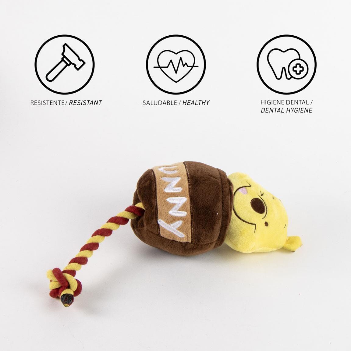 Juguete para Perro Winnie The Pooh, Cuerda Dental de Algodón Amarilla 5/7