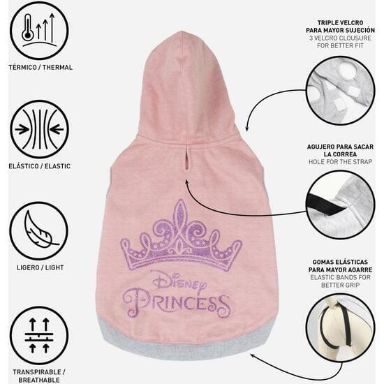 Sweat à capuche Princess Dog, en tissu doux avec fermeture velcro, rose 6/7