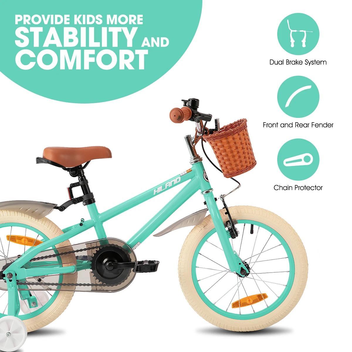Fille vélo vélo enfant 14/16/18", roulettes amovibles, freins, panier 2/6