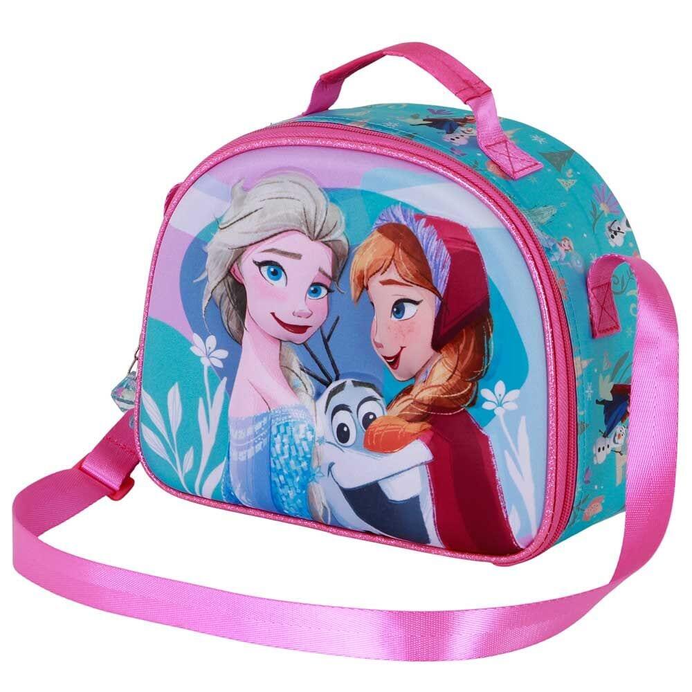 Borsa termica 3D Frozen 2 per il pranzo dei bambini, blu e rosa 2/3