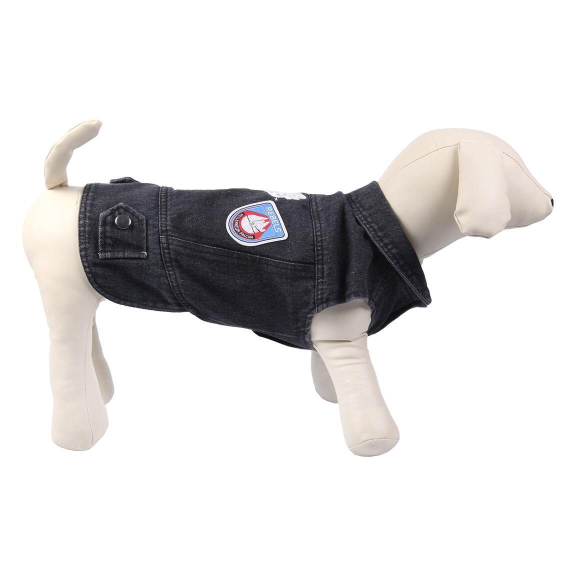 Veste en jean Star Wars pour chien, tissu doux avec écussons bleus 4/7