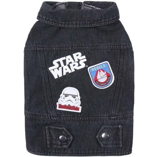 Veste en jean Star Wars pour chien, tissu doux avec écussons bleus 2/7