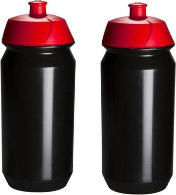 Drinkfles 2x 500 waterfles bidon rood/zwart