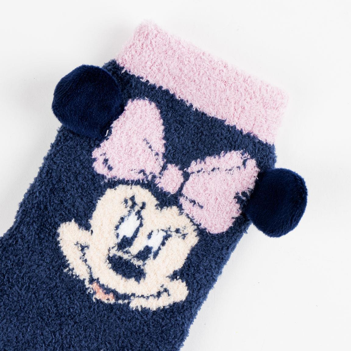 Calcetines Antideslizantes 3D Infantil Minnie de Poliéster Azul y Rosa 4/5