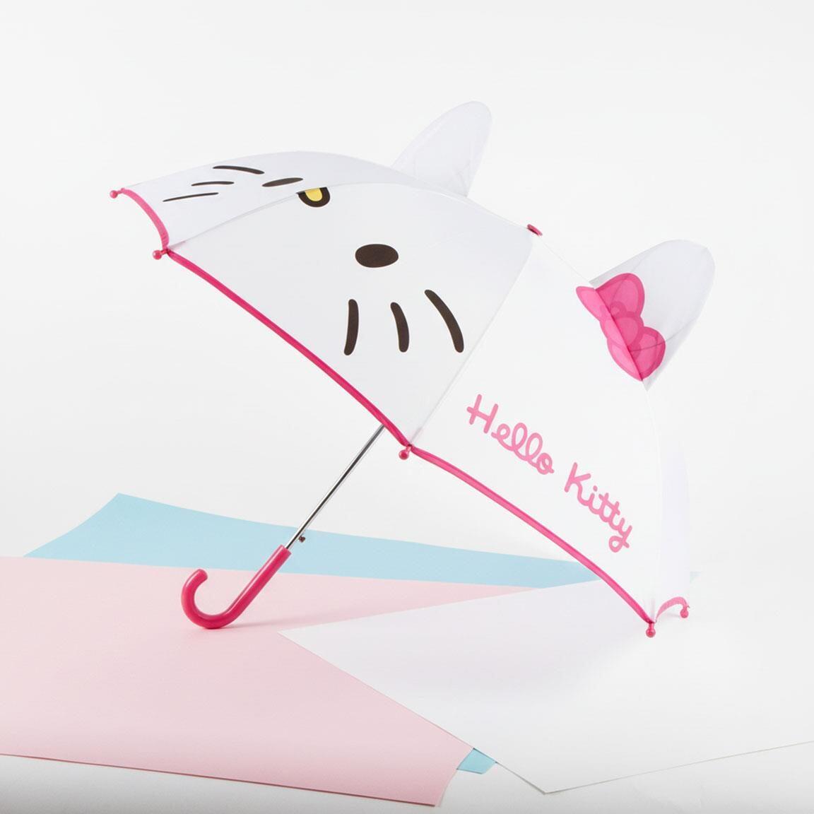 Parapluie manuel Hello Kitty pour enfants avec baleines en fibre blanche et rose 6/7