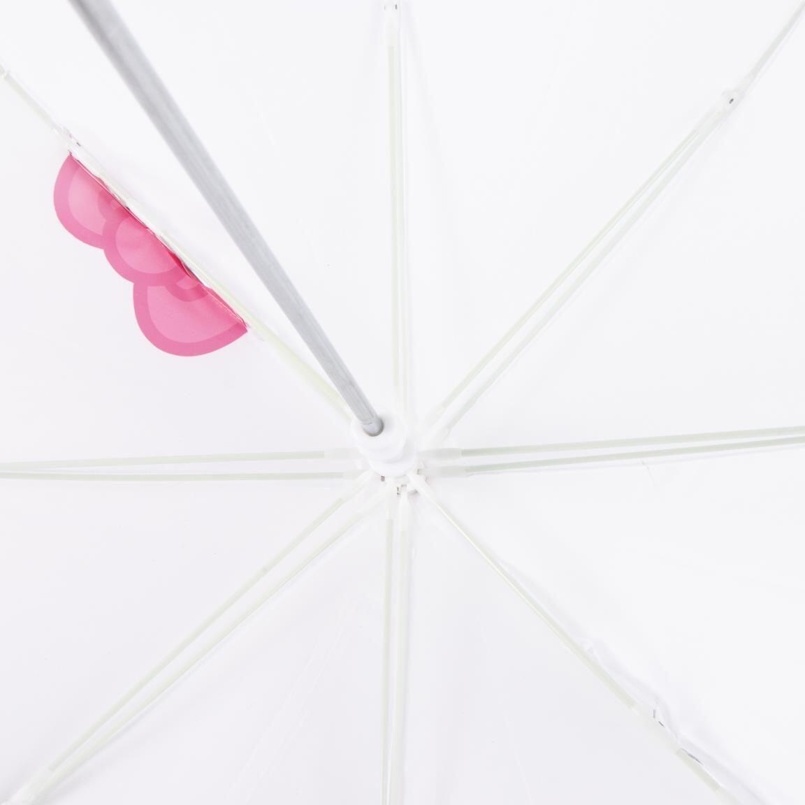 Parapluie manuel Hello Kitty pour enfants avec baleines en fibre blanche et rose 4/7