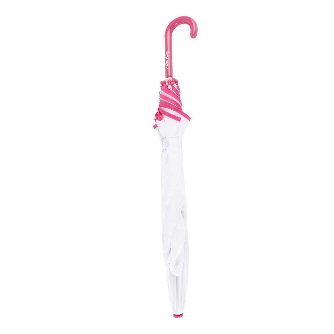 Parapluie manuel Hello Kitty pour enfants avec baleines en fibre blanche et rose 2/7