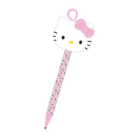 Hello Kitty Kinder-Hängekugelschreiber mit Plüschtier und rosa Karabinerhaken