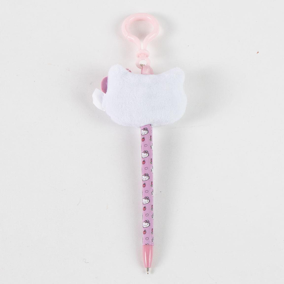 Hello Kitty Kinder-Hängekugelschreiber mit Plüschtier und rosa Karabinerhaken 3/5