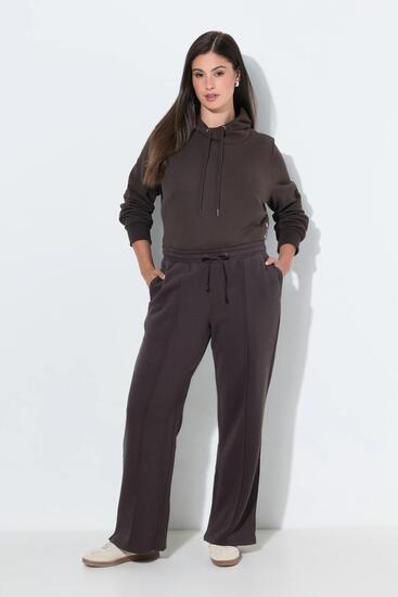 Femme Pantalon de jogging large à taille élastique et passepoil