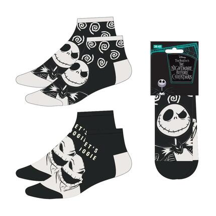Pack de Calcetines Tobilleros Adultos Nightmare Before Christmas Suaves Negro