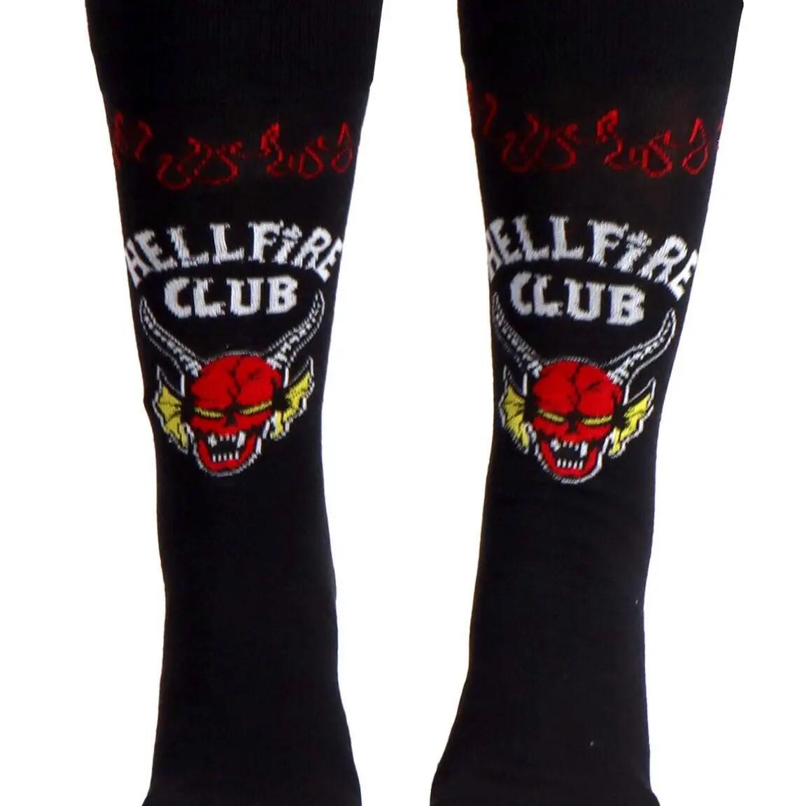 Stranger Things Hellfire Club Weiche Baumwollsocken Schwarz für Erwachsene 3/6