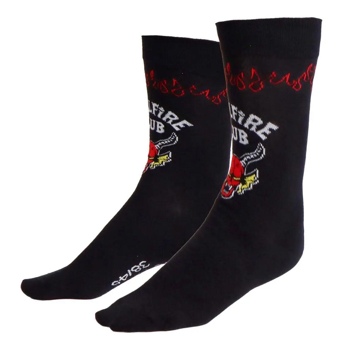 Stranger Things Hellfire Club Weiche Baumwollsocken Schwarz für Erwachsene 2/6