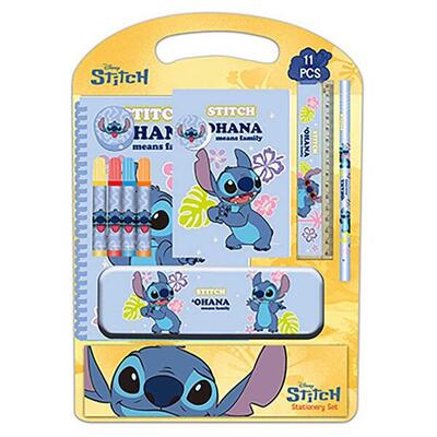 Set di cancelleria per bambini Stitch Ice Cream da 11 pezzi con astuccio blu