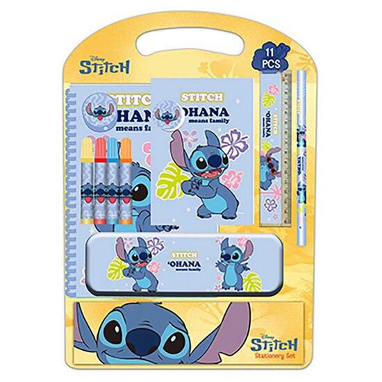 Set di cancelleria per bambini Stitch Ice Cream da 11 pezzi con astuccio blu