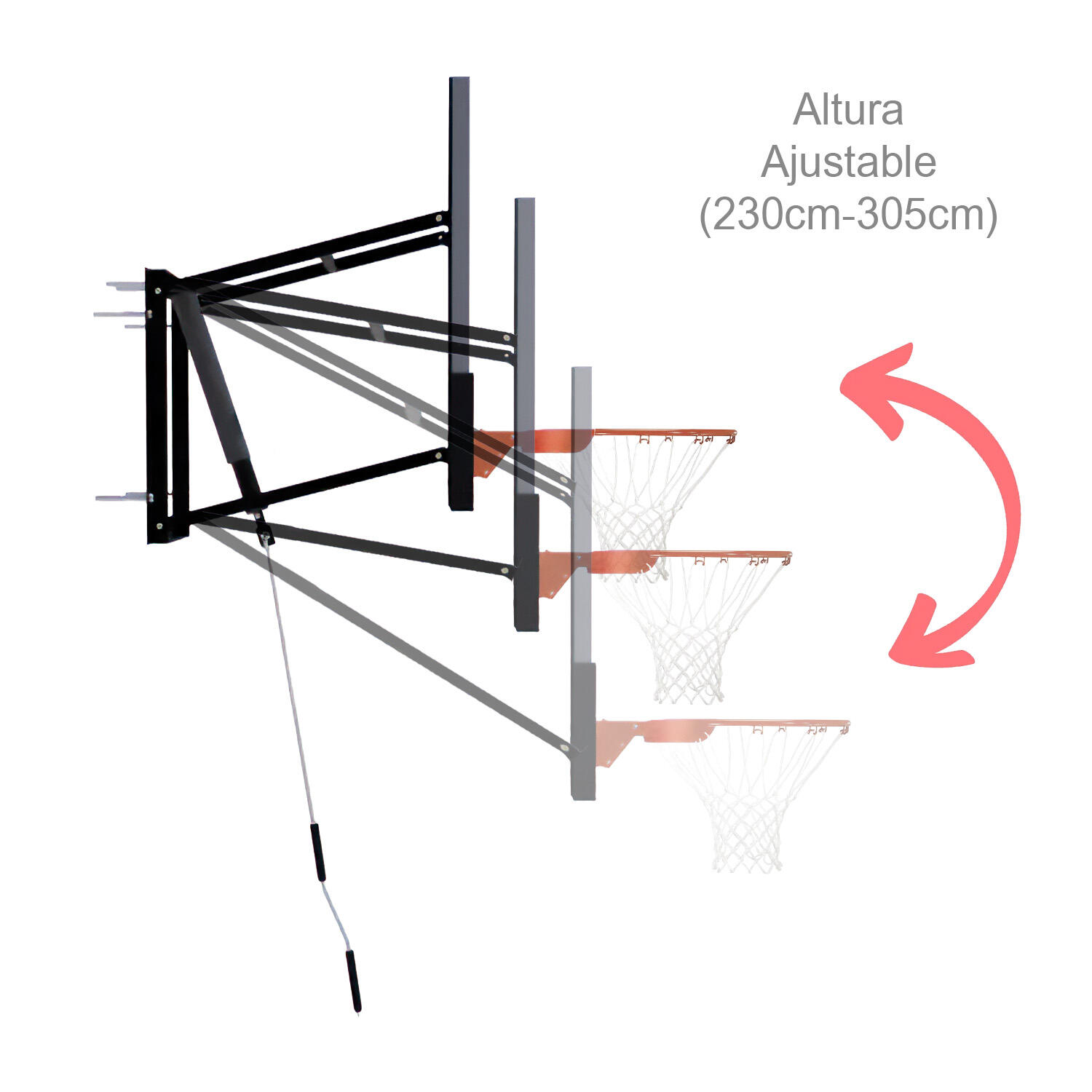 Set Tablero Baloncesto Ajustable Zastor Magic 136x80cm 7/7