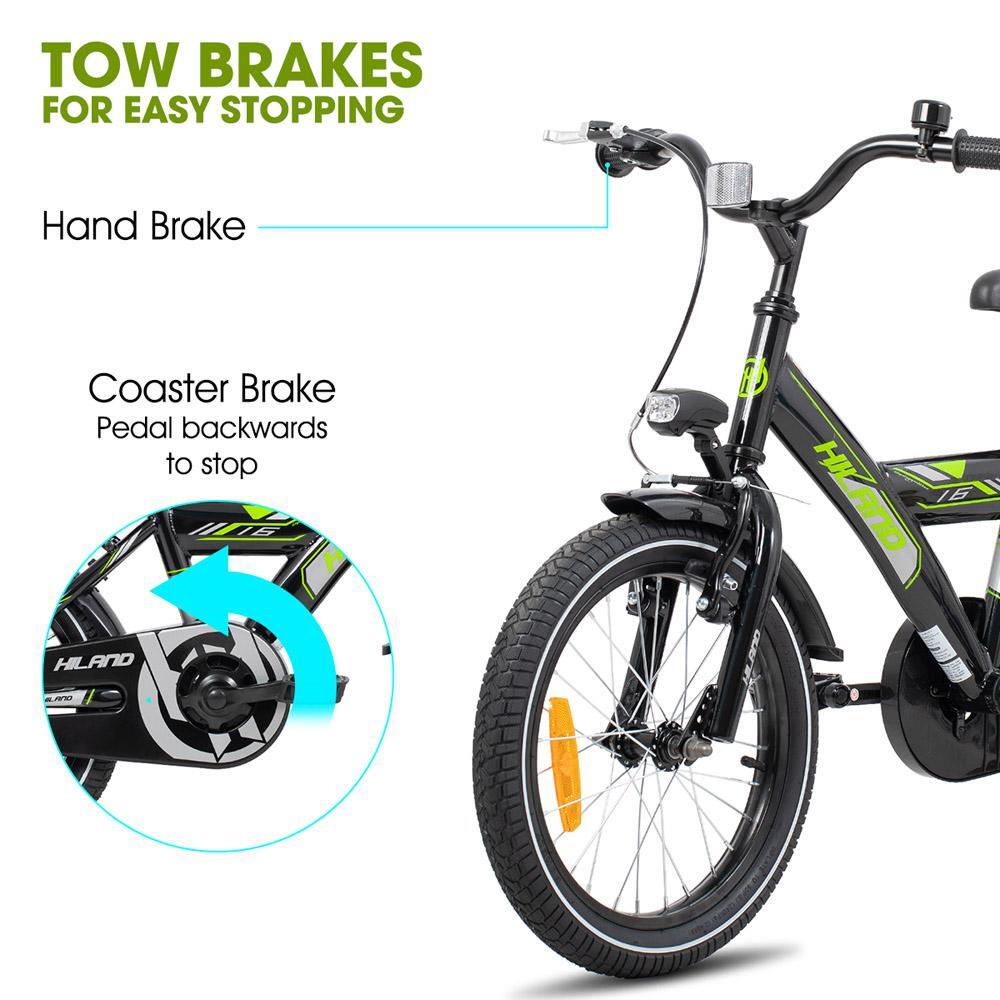 Garçon vélo vélo enfant 16/18", roulettes, double frein, porte-bagages, 5-8 ans 4/6