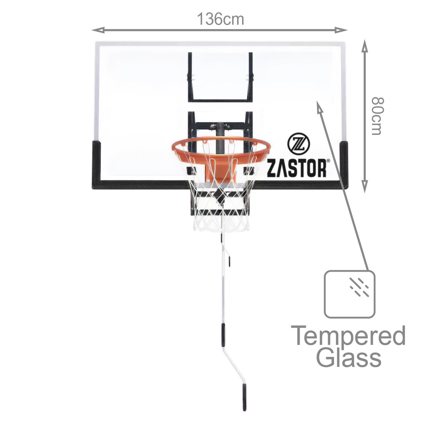 Set Tablero Baloncesto Ajustable Zastor Magic 136x80cm 4/7