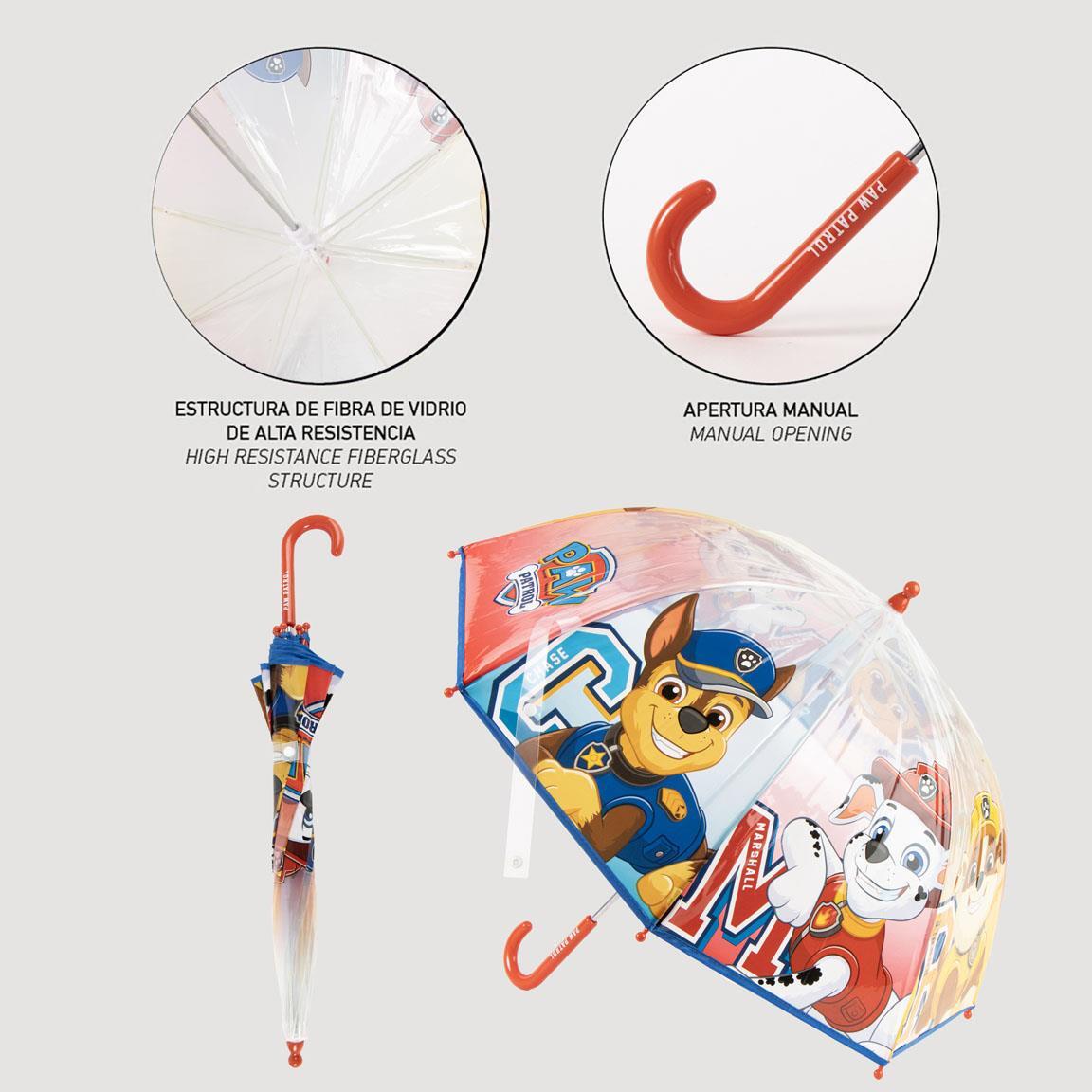 Paraguas Infantil PAW Patrol Manual de POE Transparente Multicolor 4/5