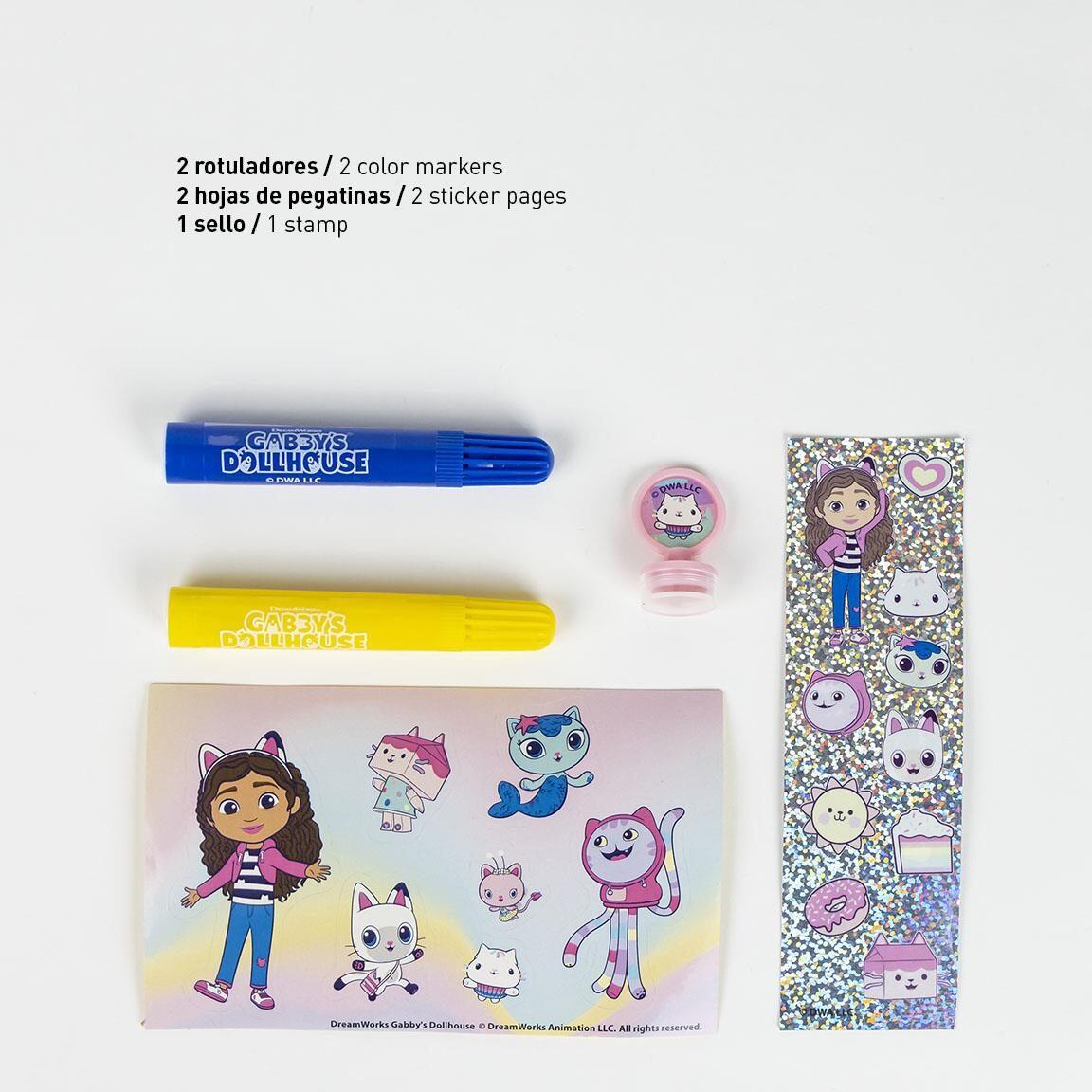 Conjunto de artigos de papelaria infantil para casa de bonecas da Gabby, para 4/6