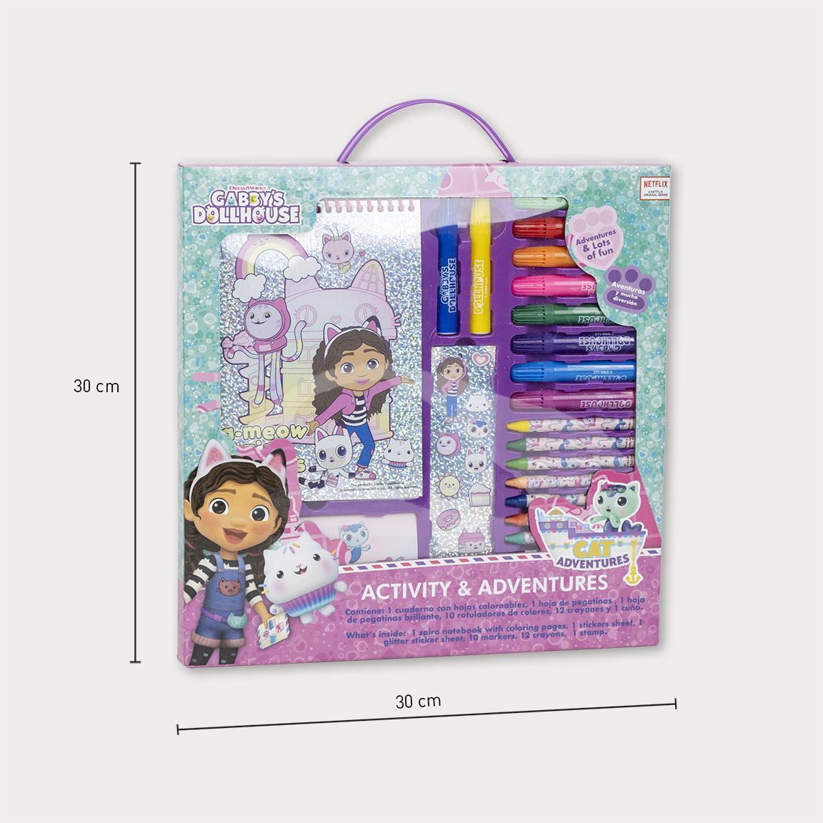 Conjunto de artigos de papelaria infantil para casa de bonecas da Gabby, para 2/6