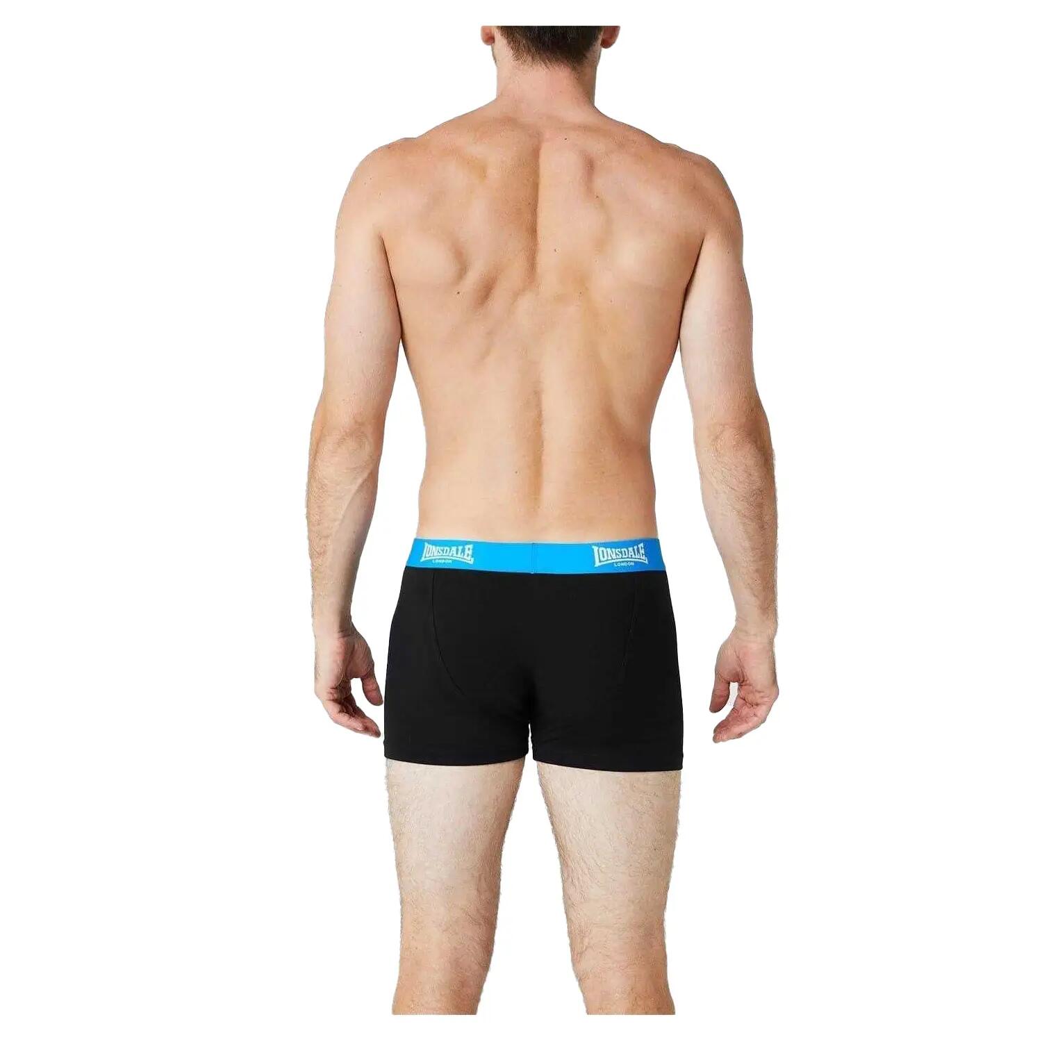 Mens Boxer Shorts (Pack of 2) (Black/Bright Blue) 3/3