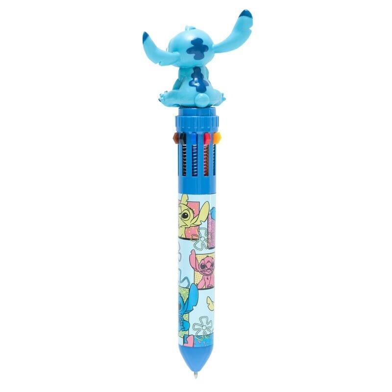 Stylo multicolore 10 en 1 avec embout à points 3D pour enfants, en PVC bleu 4/4