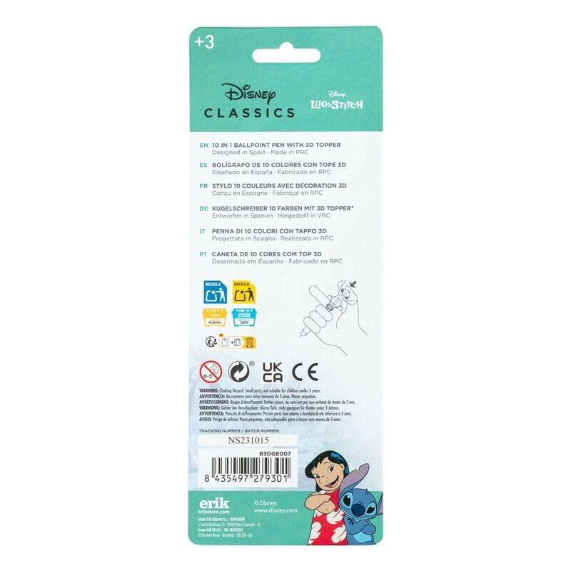 Stylo multicolore 10 en 1 avec embout à points 3D pour enfants, en PVC bleu 2/4