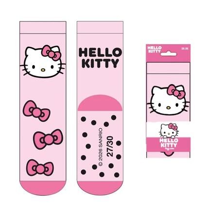 Chaussettes douces et antidérapantes pour enfants, Hello Kitty rose clair.