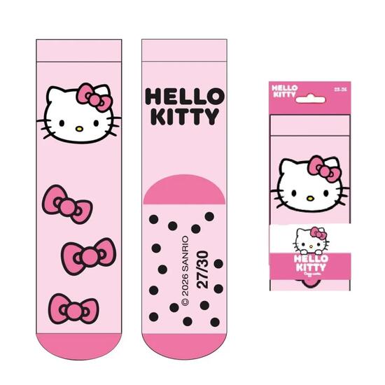 Chaussettes douces et antidérapantes pour enfants, Hello Kitty rose clair.