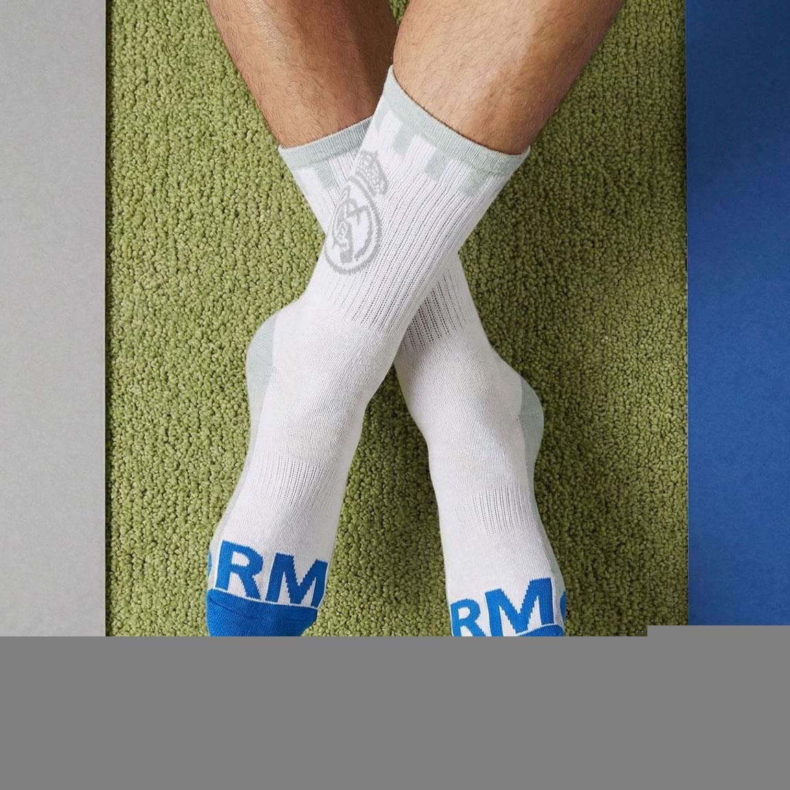 Calcetines Deportivos Adultos Real Madrid de Algodón Transpirables Blanco 6/6