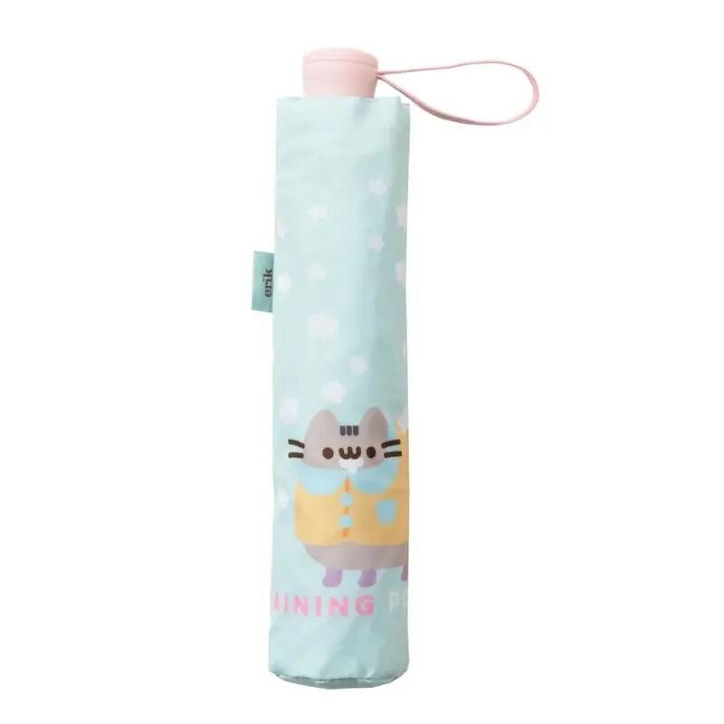 Ombrello pieghevole automatico Pusheen per adulti, in poliestere leggero, rosa 2/3