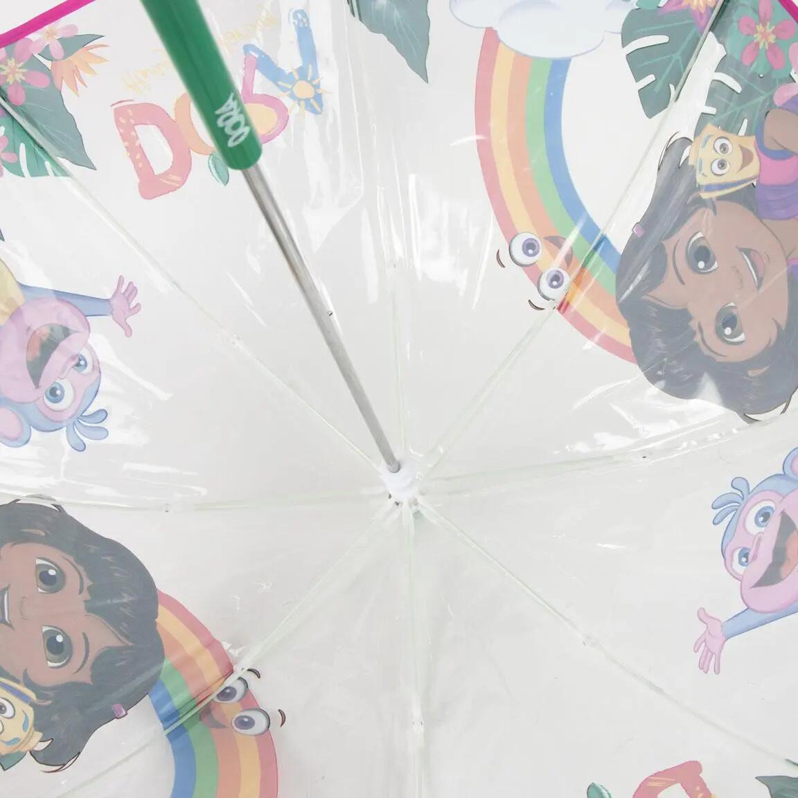 Ombrello per bambini Dora l'Esploratrice, manuale POE, verde trasparente 4/7