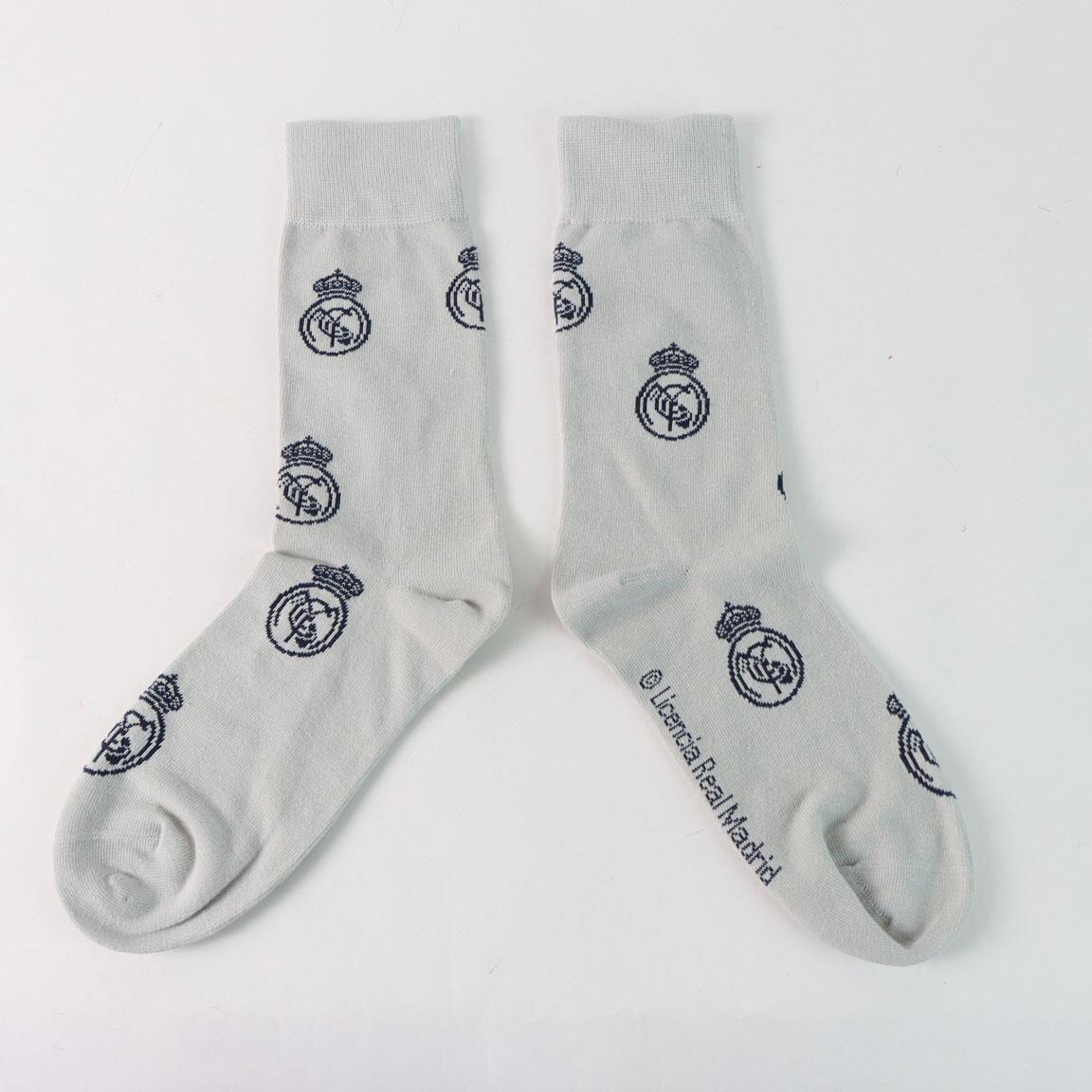 Calzini sportivi per bambini del Real Madrid, in morbido cotone, grigio chiaro 2/7