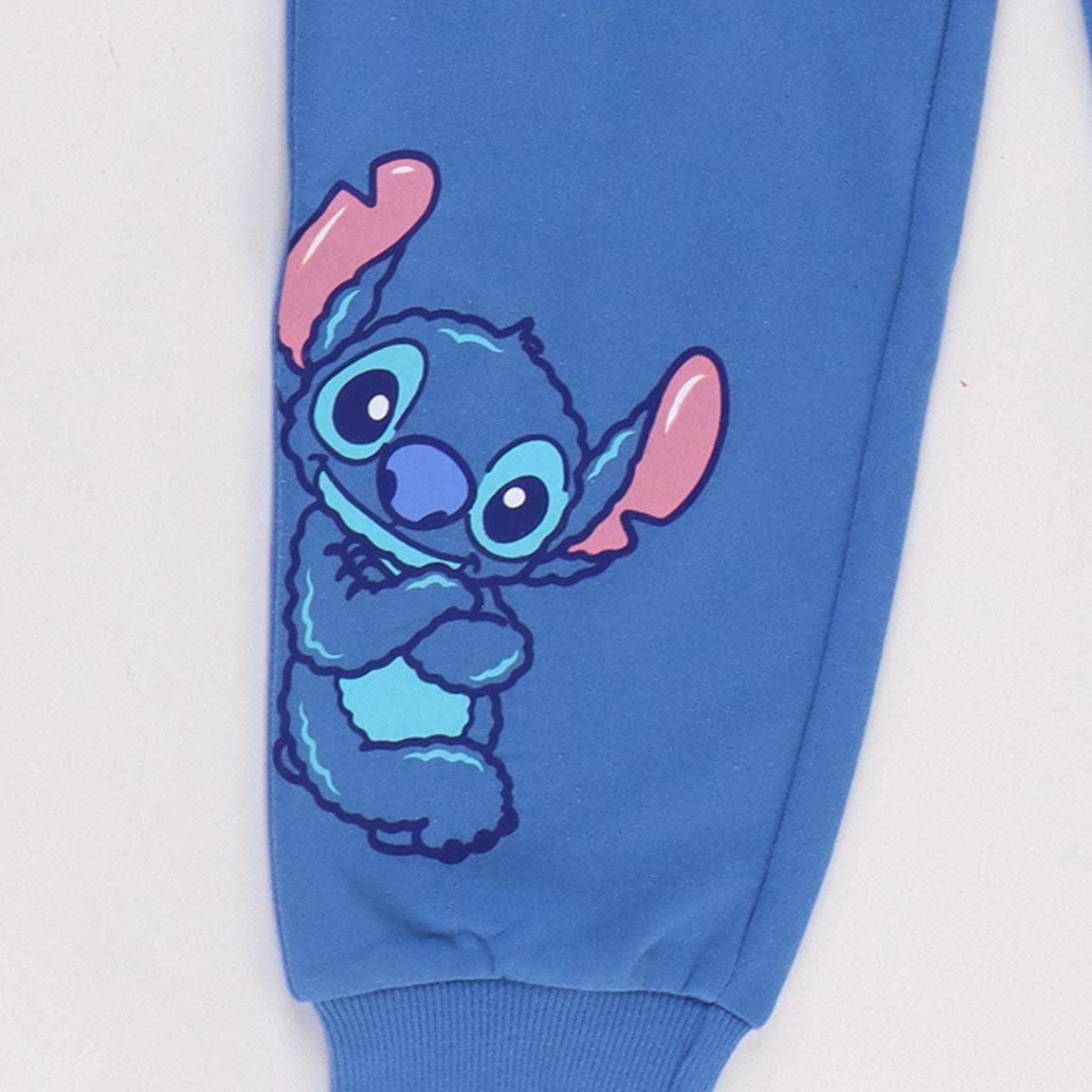Completo due pezzi Stitch per bambini in morbido cotone blu 4/4